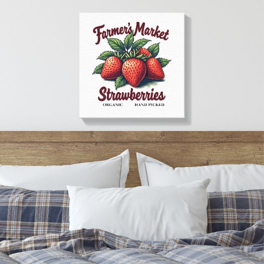 Frische Erdbeeren Bio Leinwand Art (Insitu (Schlafzimmer))