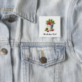 Frische Erdbeeren in einem Eimer zum Geburtstag Button (Beispiel)