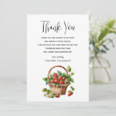 Frische Erdbeeren in einem Korb Dankeskarte (Stehend Vorderseite)