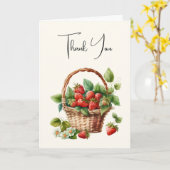 Frische Erdbeeren in einem Korb Karte (Gelbe Blume)