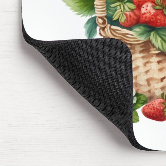 Frische Erdbeeren in einem Korb Mousepad (Ecke)