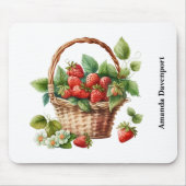 Frische Erdbeeren in einem Korb Mousepad (Vorne)