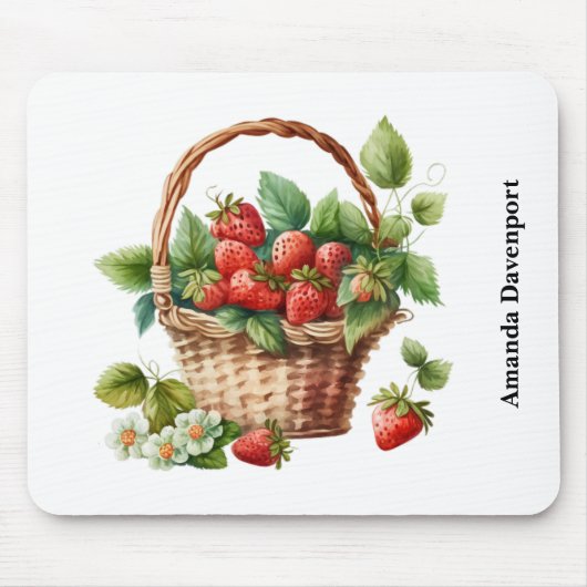 Frische Erdbeeren in einem Korb Mousepad (Vorne)