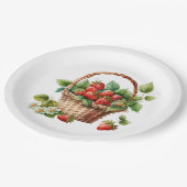 Frische Erdbeeren in einem Korb Pappteller (Schrägansicht)