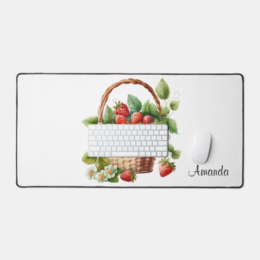 Frische Erdbeeren in einem Korb Schreibtischunterlage (Tastatur & Maus)