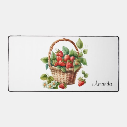 Frische Erdbeeren in einem Korb Schreibtischunterlage (Vorderseite)