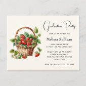 Frische Erdbeeren in einem Korbgeflecht-Abschluss Postkarte (Vorderseite)