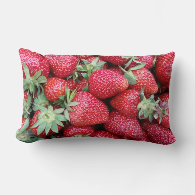 frische Erdbeeren Lendenkissen (Vorderseite)
