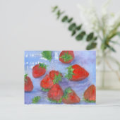 Frische Erdbeeren Wasserfarben Fruchtanstriche Postkarte (Stehend Vorderseite)