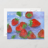 Frische Erdbeeren Wasserfarben Fruchtanstriche Postkarte (Vorne/Hinten)
