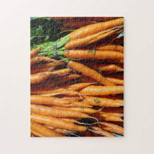 Frische Ernte Orange Karotten Farm-To-Table Gemüse Puzzle