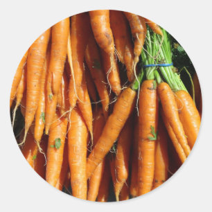Frische Ernte Orange Karotten Farm-To-Table Gemüse Runder Aufkleber