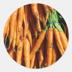 Frische Ernte Orange Karotten Farm-To-Table Gemüse Runder Aufkleber