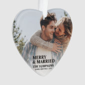 Frische erste Weihnachtsfeier Verheiratetes Foto O Ornament (Vorderseite)