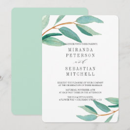 Frische Eukalyptus-Branchen Blätter Botanische Hoc Einladung