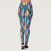 Frische Farben Eiscreme Bonbon Dessert Muster Leggings (Rückseite)