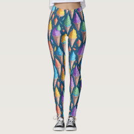 Frische Farben Eiscreme Bonbon Dessert Muster Leggings
