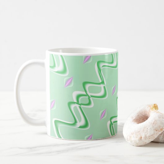 Frische Farben Fraktal Kunst Kaffeetasse (Mit Donut)