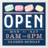 Frische Farben Macaron Open Hours Bäckerei Busines Fensteraufkleber (Blatt)