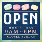 Frische Farben Macaron Open Hours Bäckerei Busines Fensteraufkleber (Blatt 3)