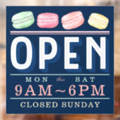 Frische Farben Macaron Open Hours Bäckerei Busines Fensteraufkleber (Blatt 2)