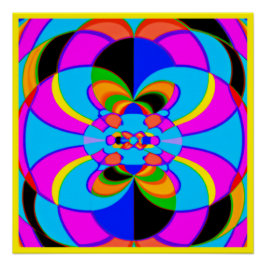 Frische Farben Neonmuster Kunst, Dichtung und Musi Poster