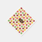 Frische farbenfrohe Äpfel auf leichter Brille Serviette (Ecke)