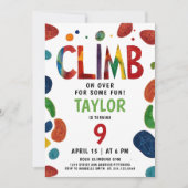 Frische farbenfrohe Felswand Kletterwand Geburtsta Einladung (Vorderseite)