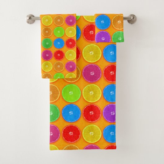 Frische, farbenfrohe Orangenscheiben Badhandtuch Set (Insitu)