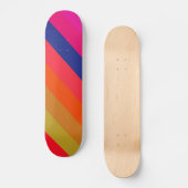 Frische farbenfrohe Retro Streifen - Skateboard (Vorderseite)