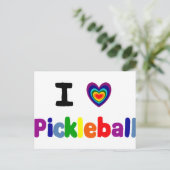 Frische Farbige Pickleball Briefe Kunst Postkarte (Stehend Vorderseite)