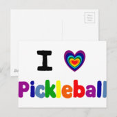 Frische Farbige Pickleball Briefe Kunst Postkarte (Vorne/Hinten)