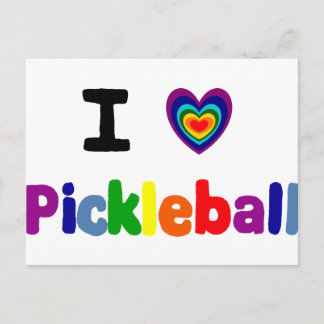 Frische Farbige Pickleball Briefe Kunst Postkarte