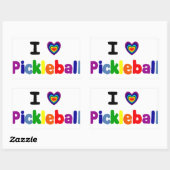 Frische Farbige Pickleball Briefe Kunst Rechteckiger Aufkleber (Blatt)