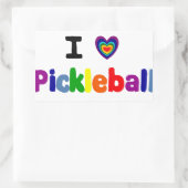 Frische Farbige Pickleball Briefe Kunst Rechteckiger Aufkleber (Tasche)