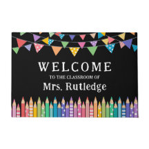 Frische Farbige Stifte Begrüßungslehrer im Klassen