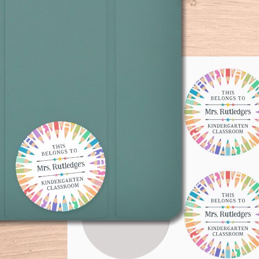 Frische Farbige Stifte LehrerInnen-Klassenzimmer Runder Aufkleber