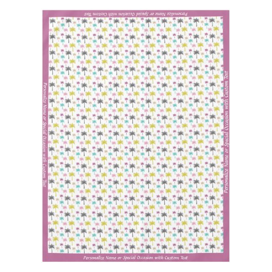 Frische Farbpalme tropisches Muster Tischdecke (Vorderseite)