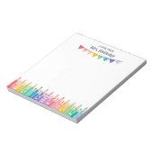 Frische Farbstifte von Schullehrern Notizblock (Rotiert)