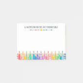 Frische Farbstifte von Schullehrern Post-it Klebezettel (Vorderseite)