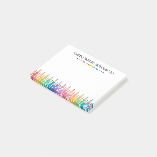 Frische Farbstifte von Schullehrern Post-it Klebezettel (angewinkelt)