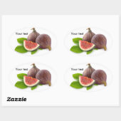 Frische Feigen Ovaler Aufkleber (Blatt)