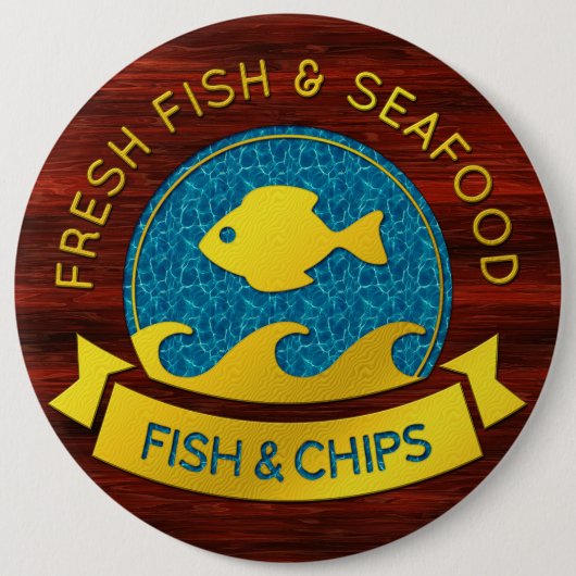 Frische Fische und Meeresfrüchte 1 Tasten Button (Vorderseite)