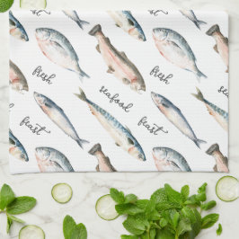 Frische Fischspezialitäten Geschirrtuch
