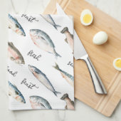 Frische Fischspezialitäten Geschirrtuch (Viertel Falte)