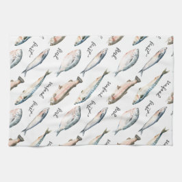 Frische Fischspezialitäten Geschirrtuch