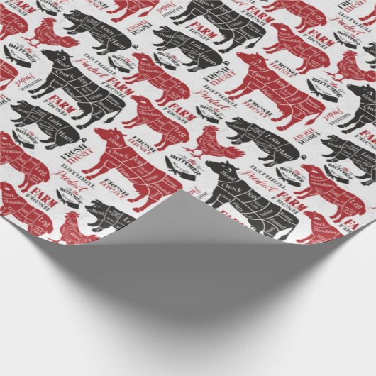 Frische Fleischmuster Geschenkpapier (Ecke)