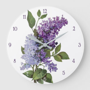 Frische Flieder - Französische Landhaus-Dekoration Große Wanduhr