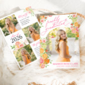 Frische Florale Zitrus-Abschlussfeier Einladung