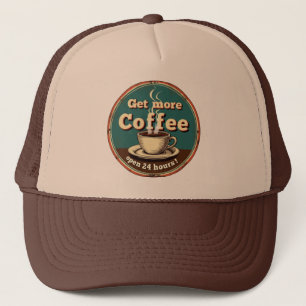 Frische frisch gebrühte Kaffee Vintage  Truckerkappe